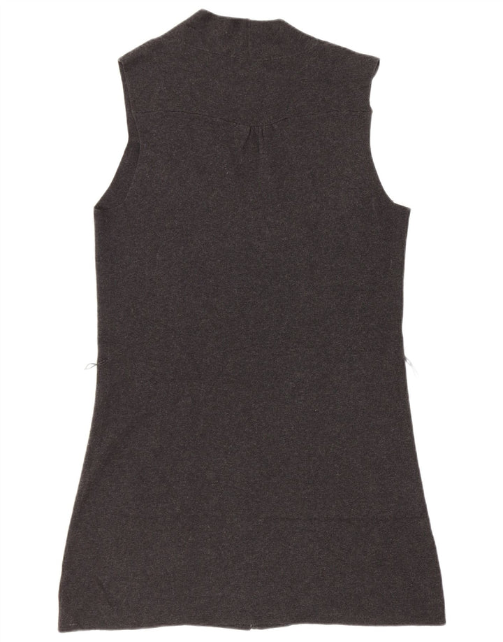 Maglione cardigan senza maniche da donna Marks & Spencer UK 12 Grigio medio