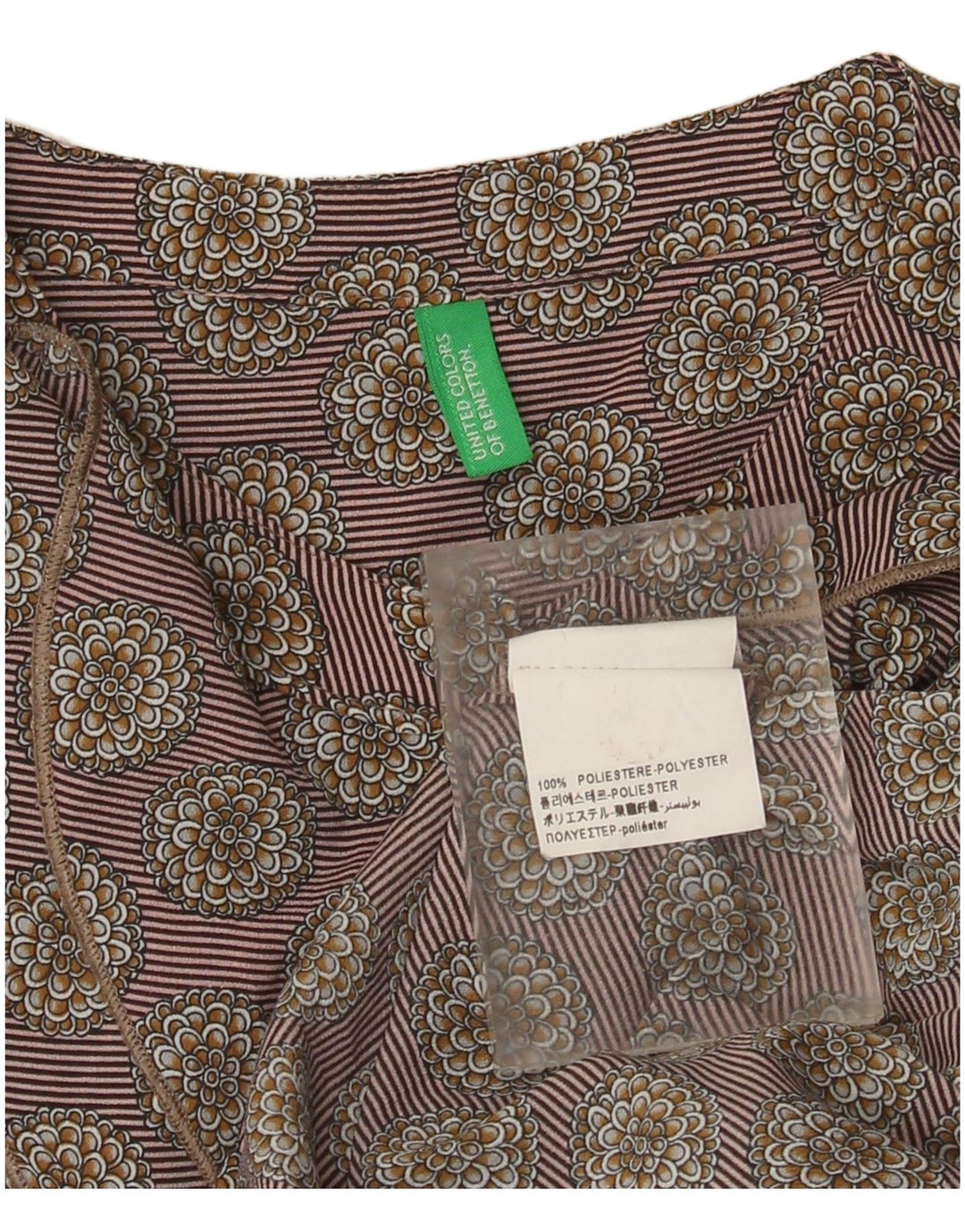Camicetta da donna Benetton con volant sul davanti UK 14 Grigio medio floreale