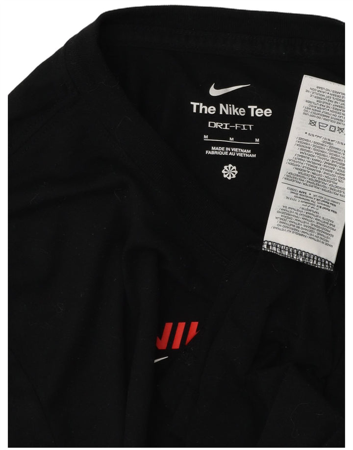 NIKE T-shirt grafica da uomo Dri Fit Top medio nero in poliestere