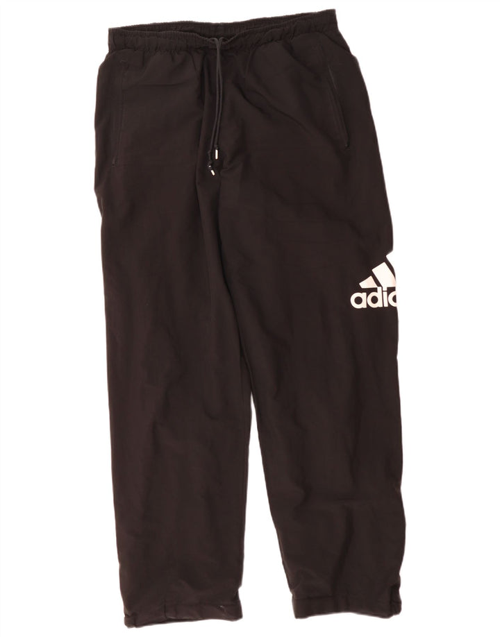 ADIDAS Mens Graphic Tracksuit Trousers Large Black Polyester