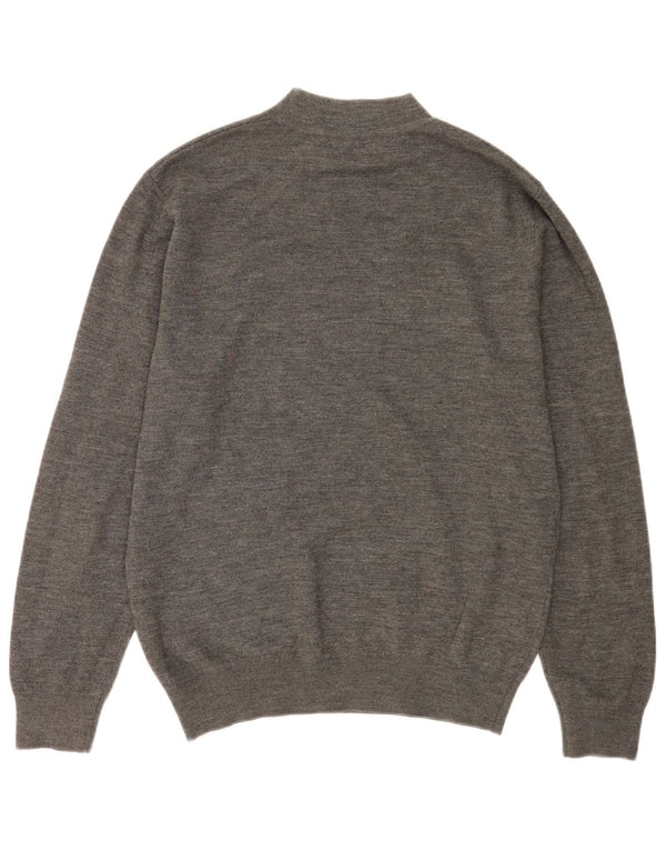 Maglione maglione collo alto da uomo Zara in acrilico grigio medio