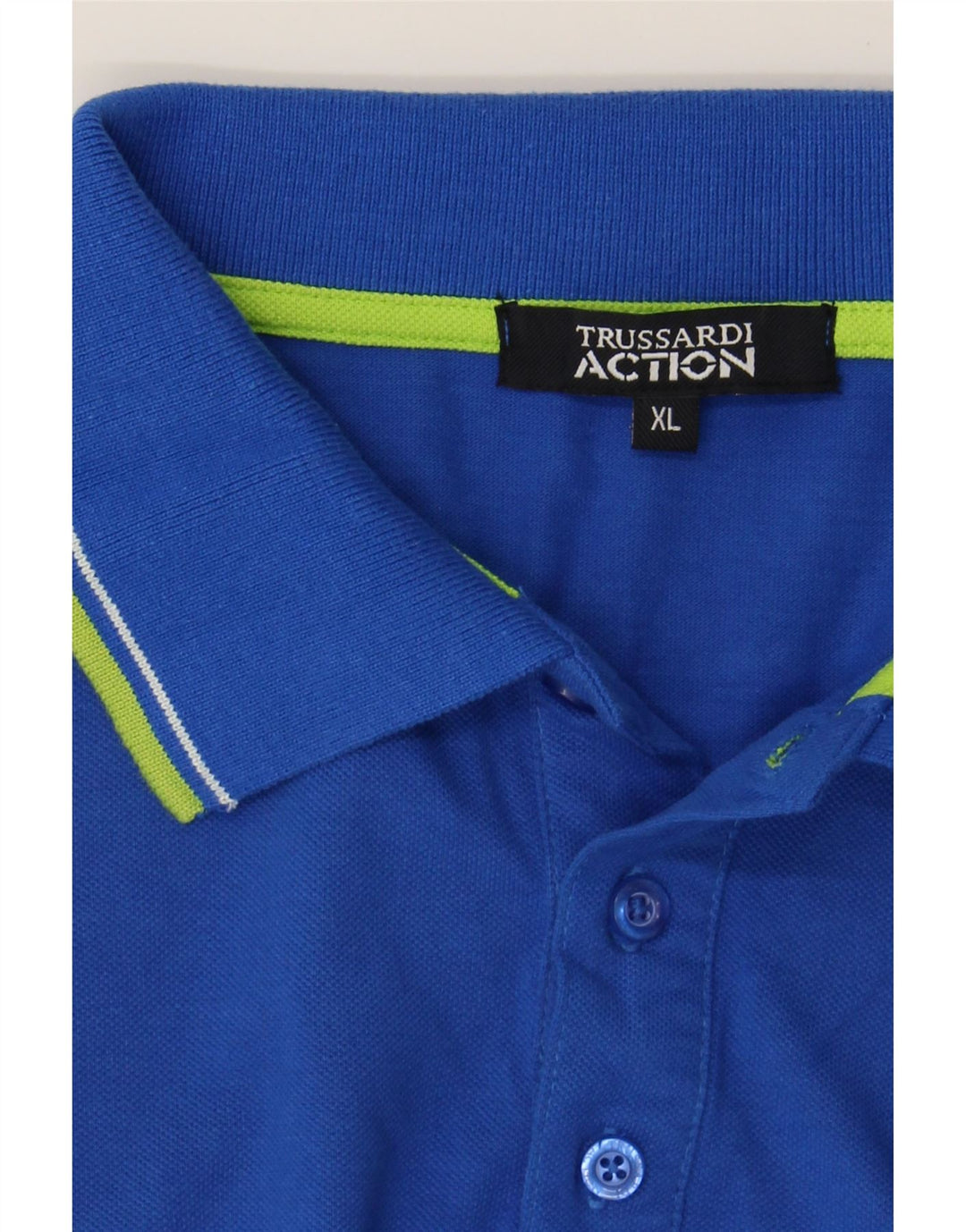 TRUSSARDI Womens Polo Shirt UK 18 XL Blue Vintage Trussardi and Second-Hand Trussardi from Messina Hembry 