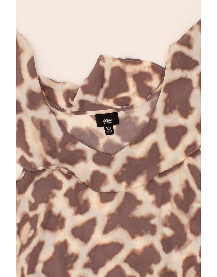 MOSSIMO Womens Sleeveless Blouse Top UK 6 XS Brown Animal Print Polyester Vintage Mossimo and Second-Hand Mossimo from Messina Hembry 