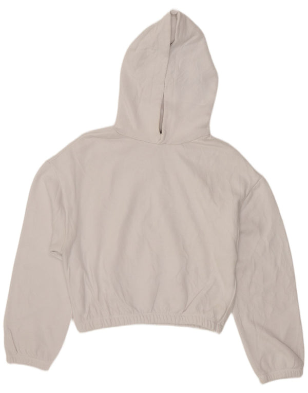 Maglione corto con cappuccio da donna Zara UK 14 cotone bianco medio