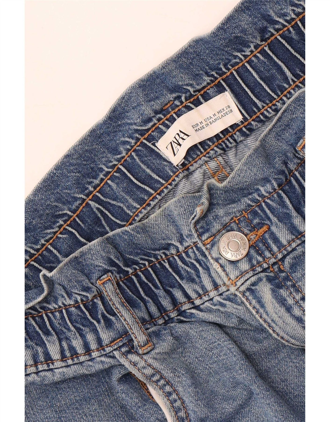 Jeans affusolati a vita alta da donna Zara medi W28 L27 Blu
