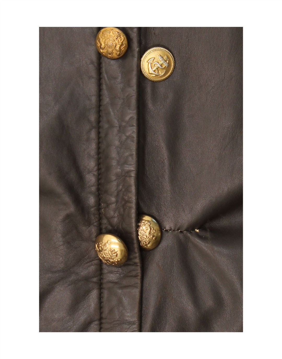 OLLY & CO Womens Leather Coat UK 12 Medium Brown Leather Vintage Olly & Co and Second-Hand Olly & Co from Messina Hembry 