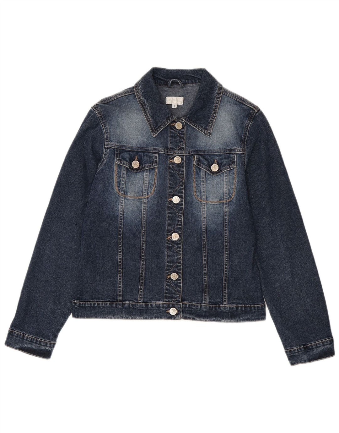 Giacca di jeans vintage da donna UK 10 piccola in cotone blu