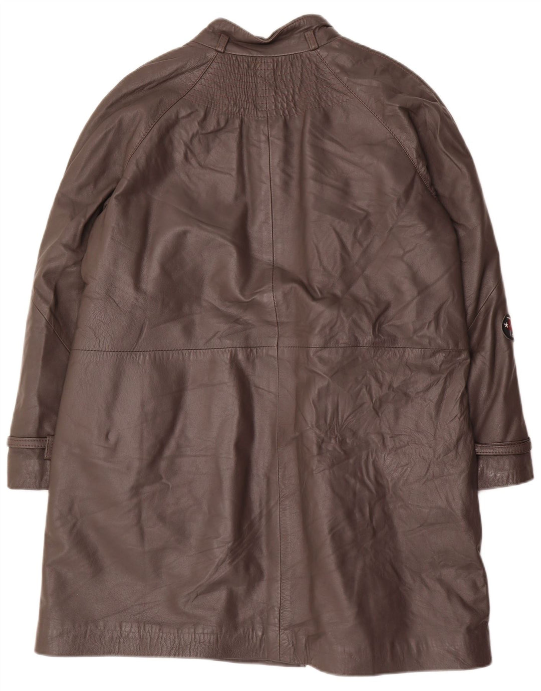 Cappotto in pelle vintage da donna IT 48 XL Grigio
