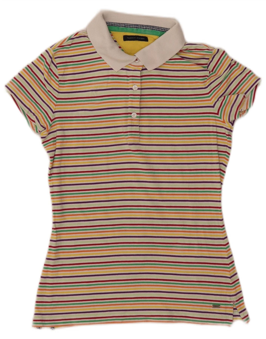 TOMMY HILFIGER Polo da donna UK 8 piccola a righe multicolore