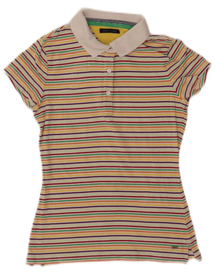 TOMMY HILFIGER Polo da donna UK 8 piccola a righe multicolore