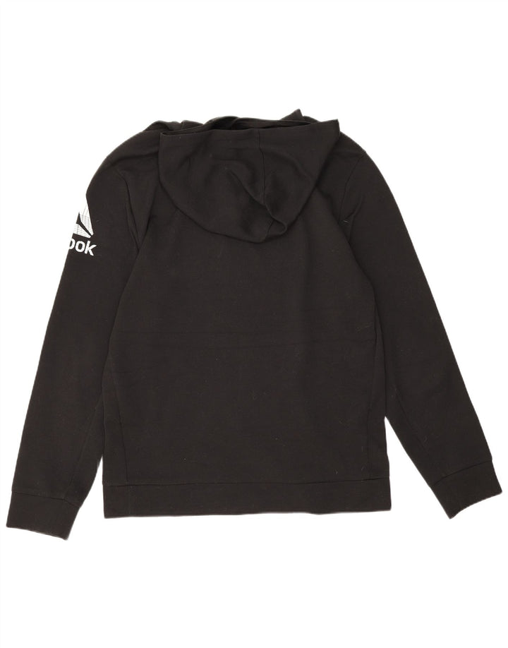 Maglione con cappuccio grafico da uomo Reebok, poliestere nero medio