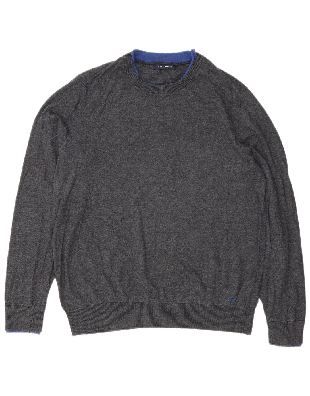 Maglione girocollo da uomo Gas in cotone grigio medio