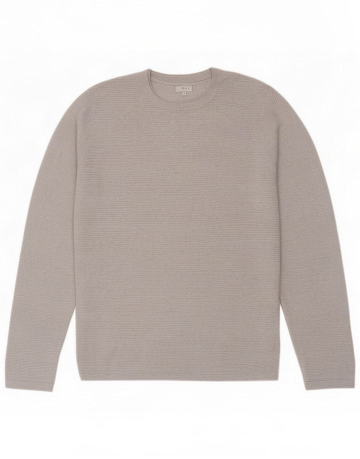 Maglione maglione girocollo da uomo Reiss in viscosa screziata grigio medio