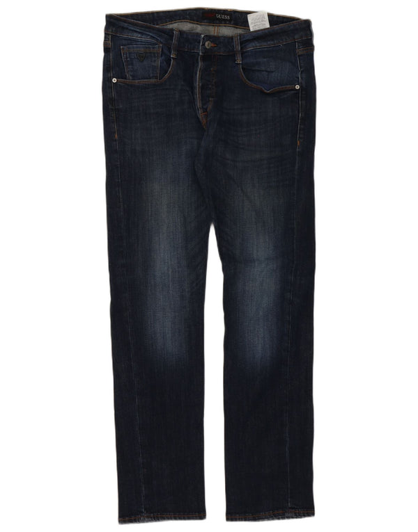 Jeans slim da uomo Guess W34 L34 cotone blu navy