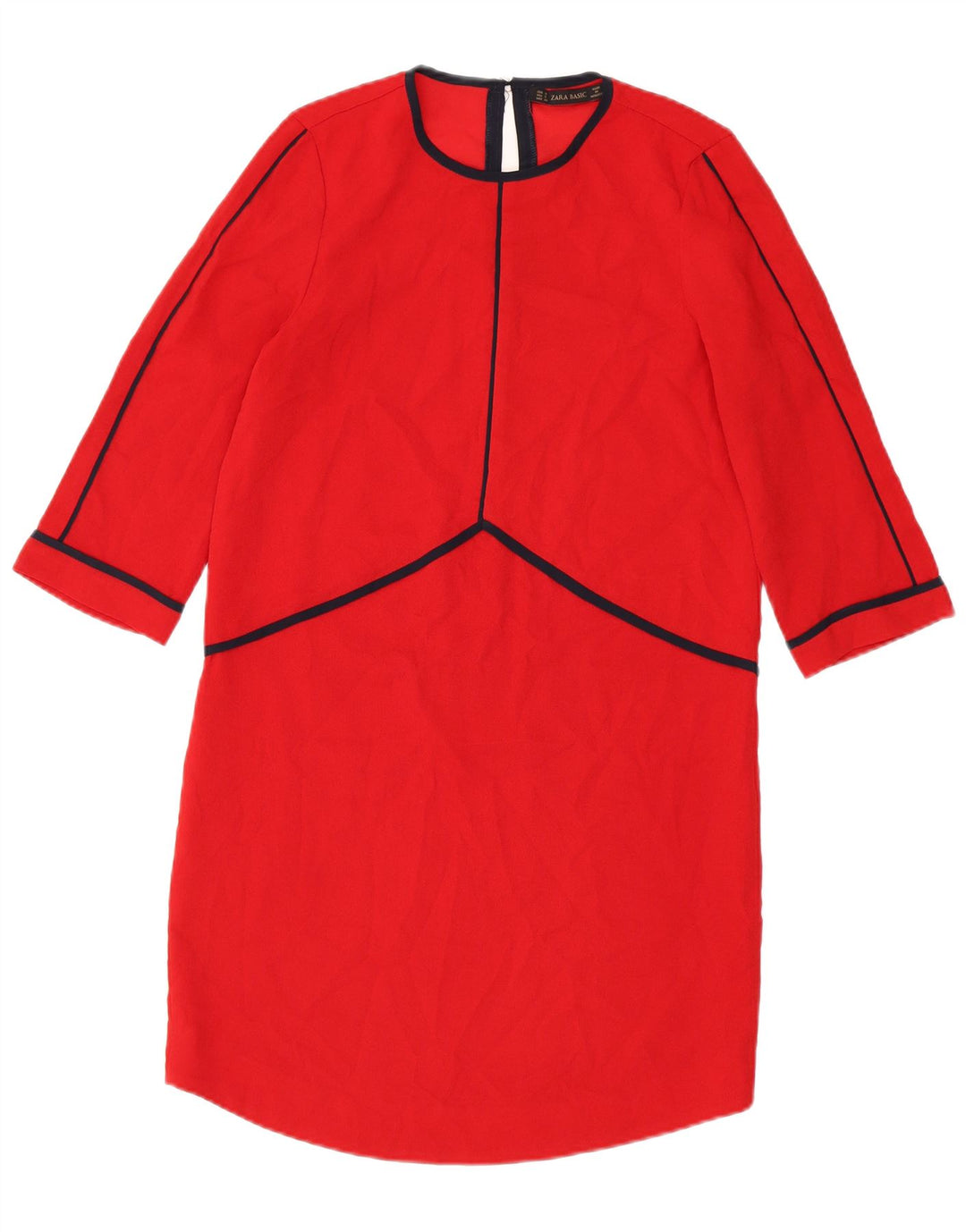 Abito a trapezio a maniche corte da donna ZARA UK 10 piccolo rosso