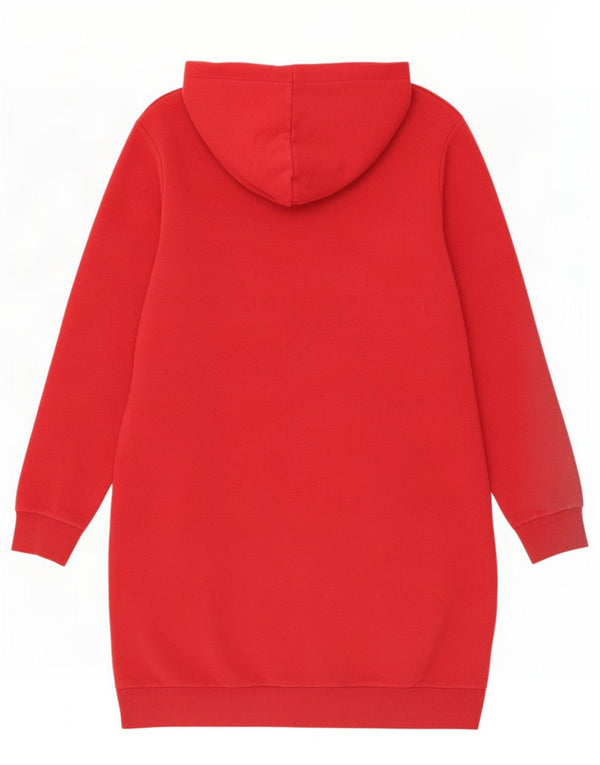 Abito con cappuccio grafico da donna Superdry UK 14 grande cotone rosso