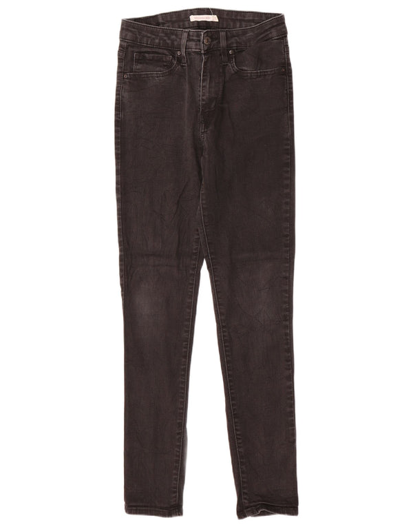 LEVI'S Womens 721 High Rise Skinny Jeans W27 L29 Black Cotton