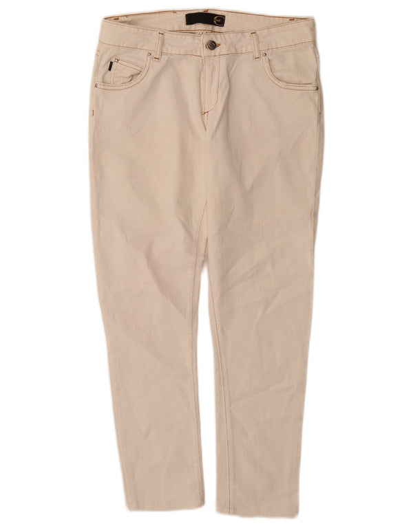 Pantaloni casual slim da donna Just Cavalli IT 42 Medium W26 L26 Cotone beige