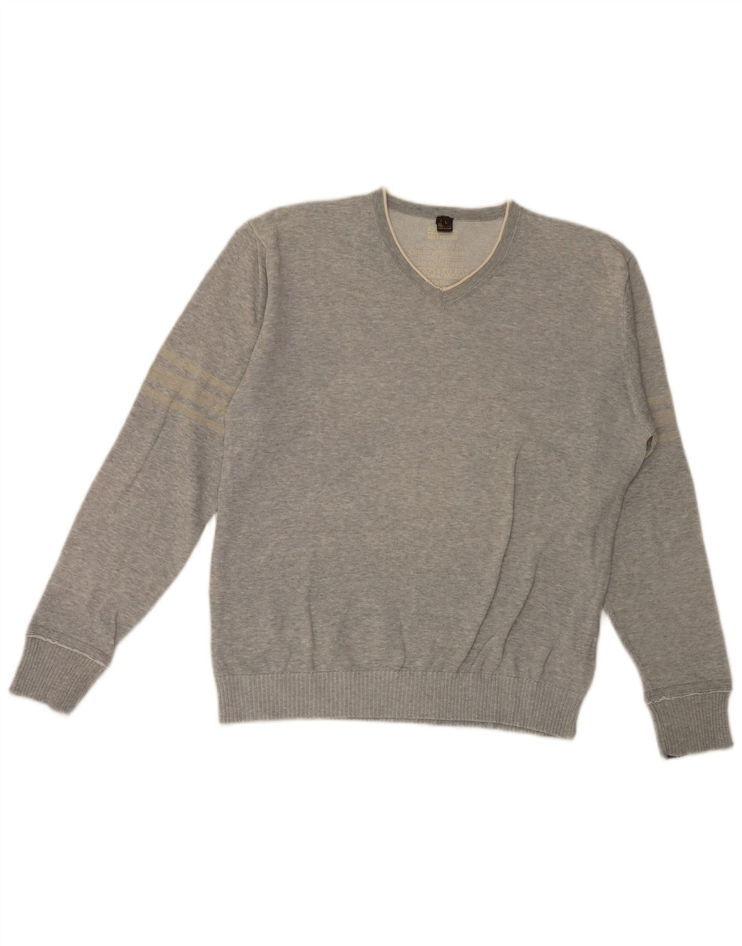Maglione da uomo con scollo a V Napapijri grande in cotone grigio