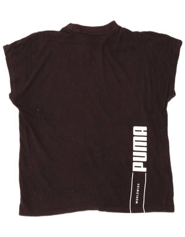 T-shirt grafica oversize da donna Puma UK 10 piccola in cotone nero