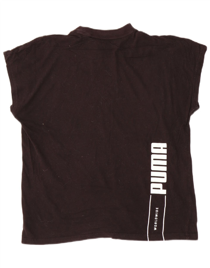 T-shirt grafica oversize da donna Puma UK 10 piccola in cotone nero
