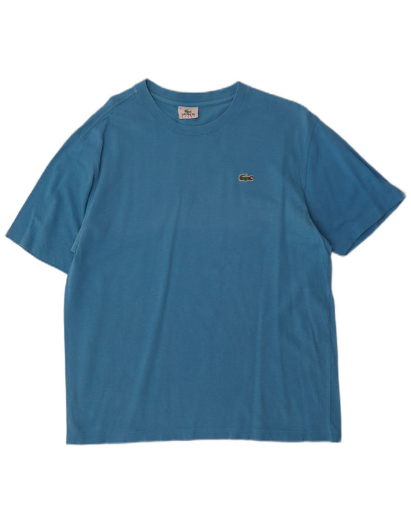 T-shirt da uomo Lacoste taglia 4 in cotone blu medio
