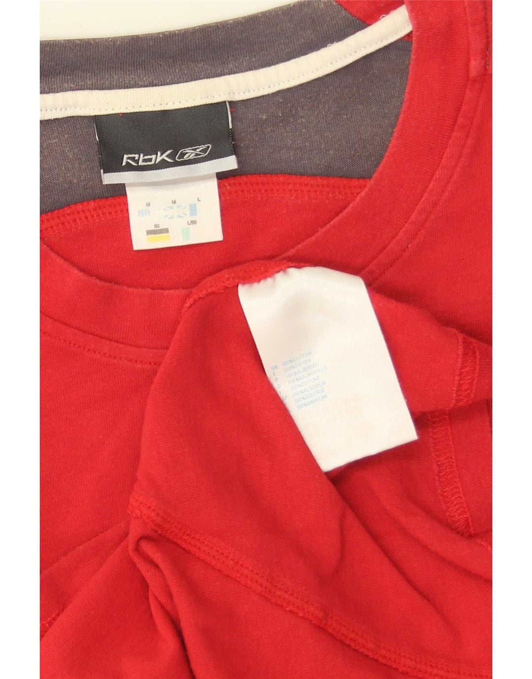 T-shirt grafica da uomo Reebok Top in cotone color block rosso medio