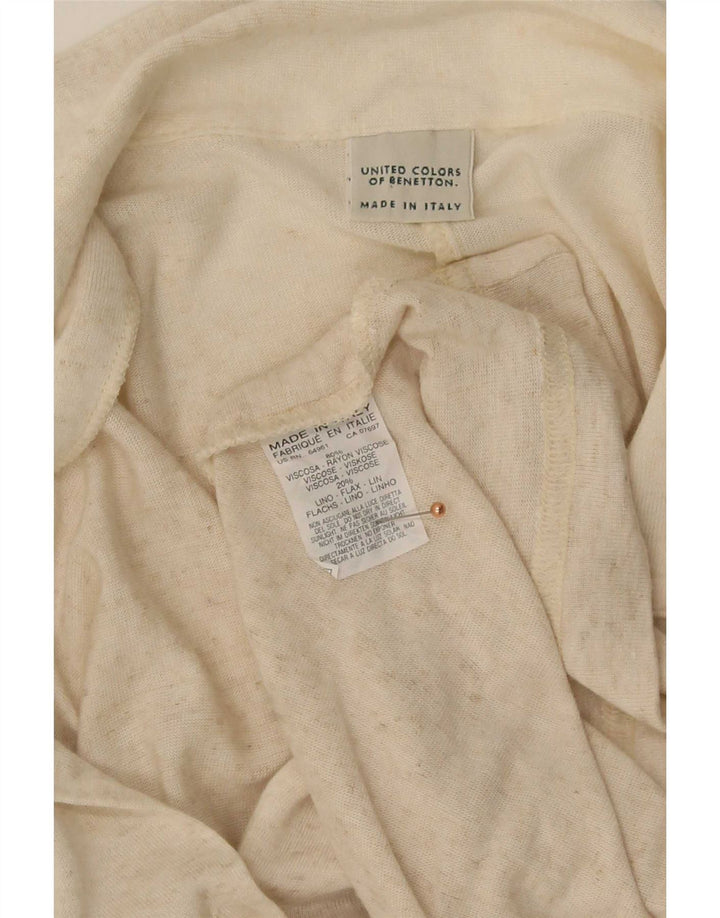 Maglione cardigan lungo da donna Benetton UK 14 Beige medio screziato