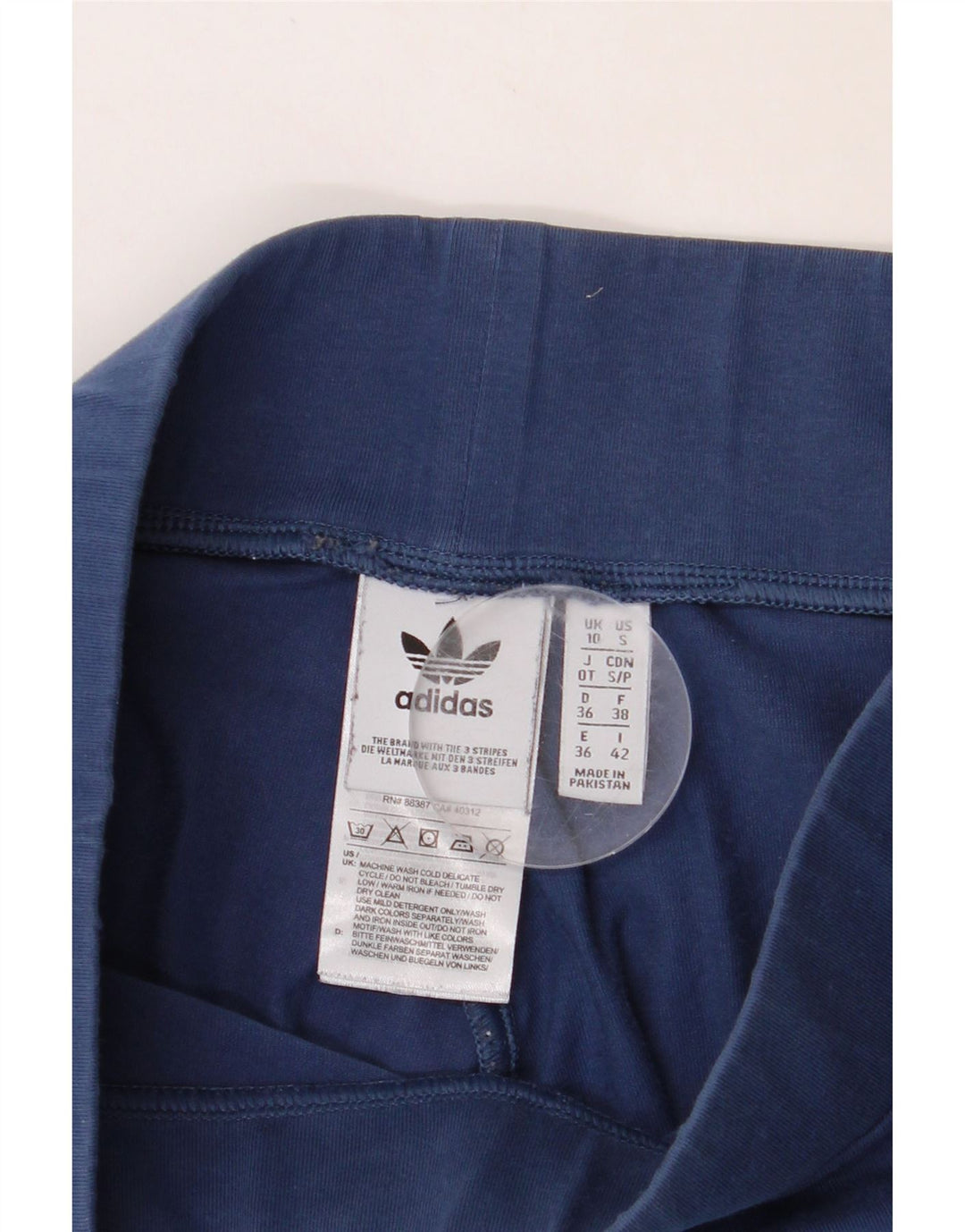 ADIDAS Womens Leggings UK 10 Small  Navy Blue Cotton Vintage Adidas and Second-Hand Adidas from Messina Hembry 