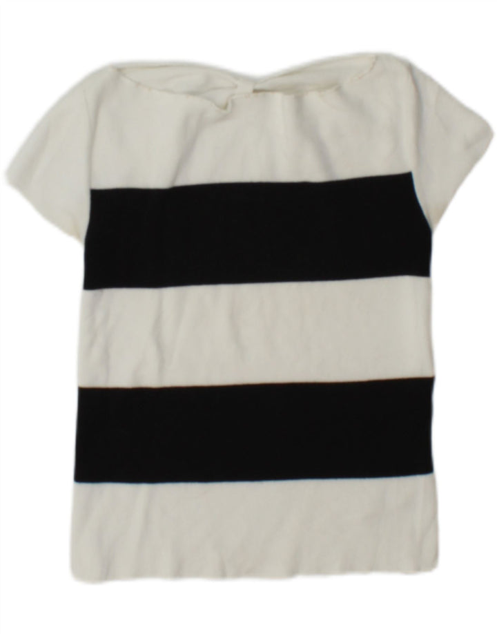 Top corto da donna con spalle scoperte Emporio Armani IT 42 a righe bianche medie
