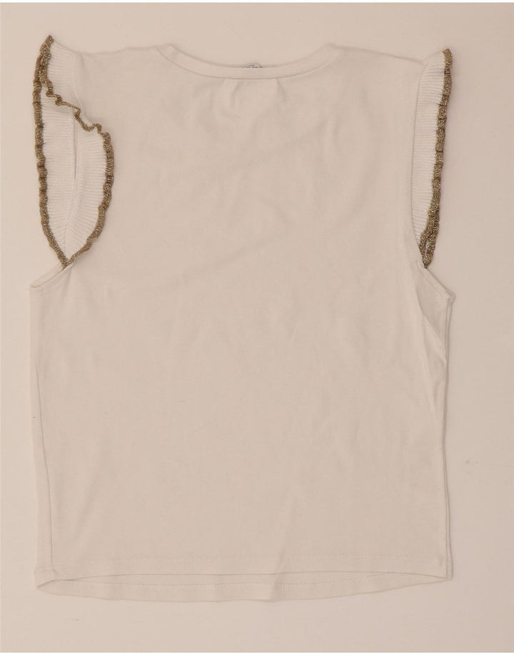 Top senza maniche in camicetta da donna Zara UK 12 bianco medio