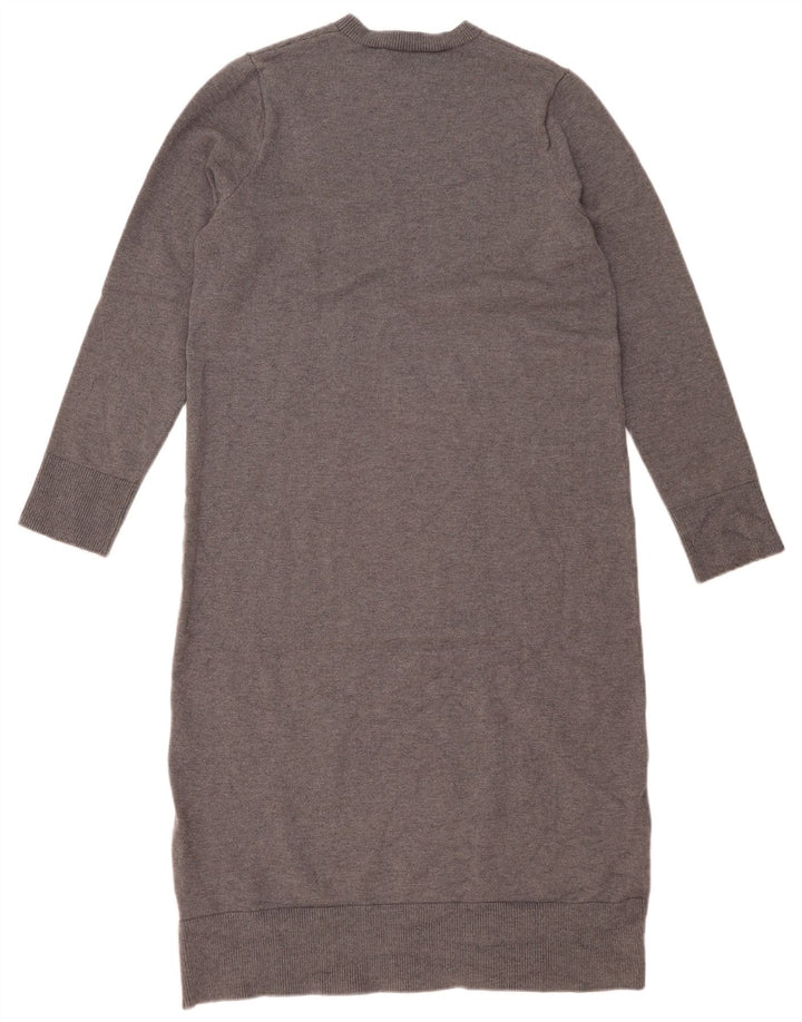 Abito maglione da donna ZARA UK 14 Large in viscosa grigia