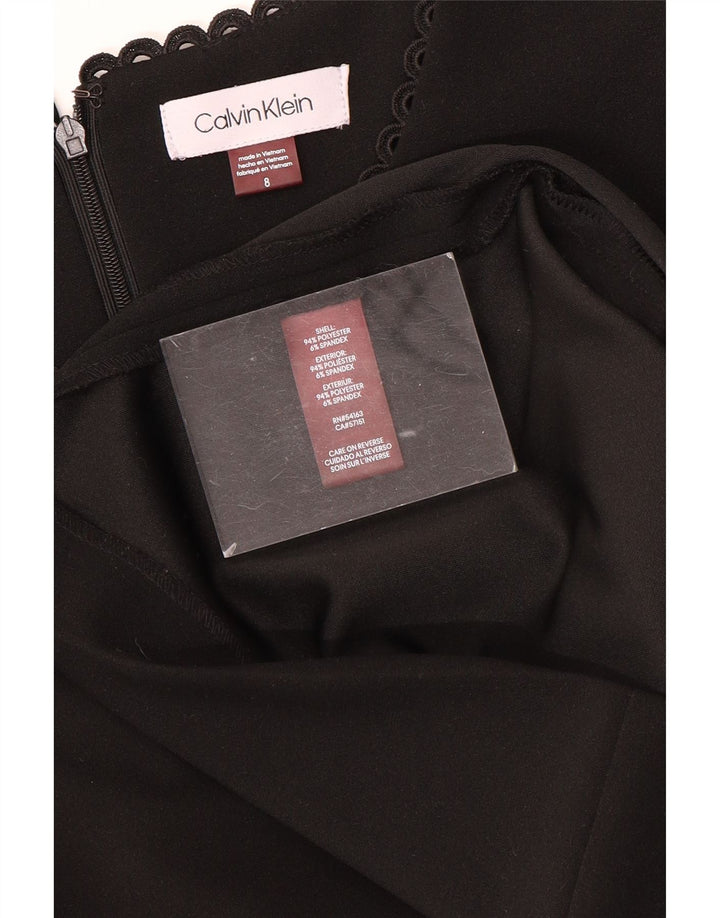 CALVIN KLEIN Abito tubino con maniche a 3/4 da donna US 8 Medio Nero Poliestere