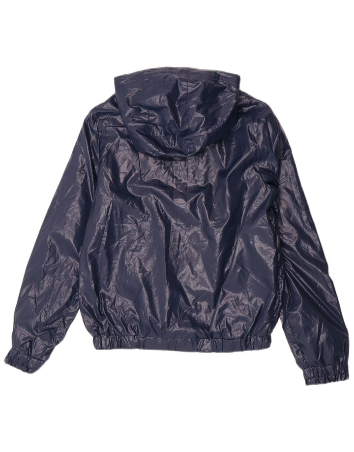 Giacca antipioggia con cappuccio per ragazze Benetton 13-14 anni 3XL poliestere blu navy