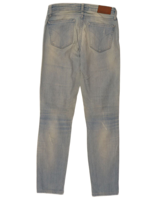 Jeans skinny invecchiati da donna Calvin Klein W26 L27 cotone blu