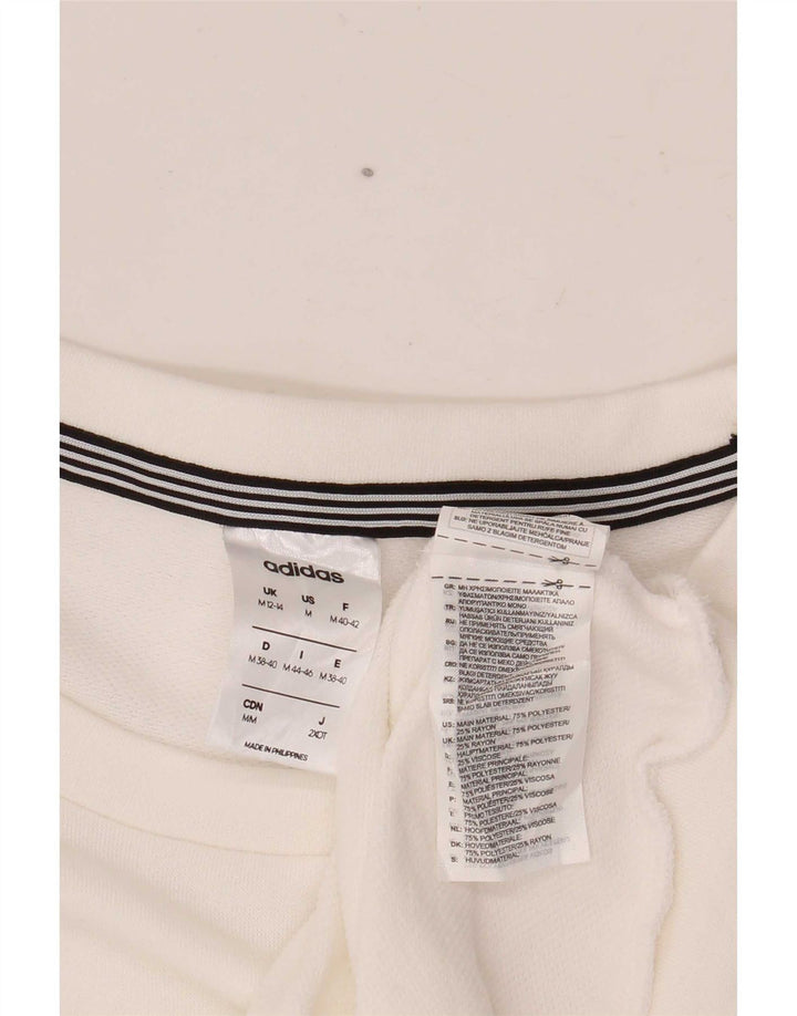 Felpa da donna Adidas Climalite Jumper UK 12/14 Poliestere bianco medio