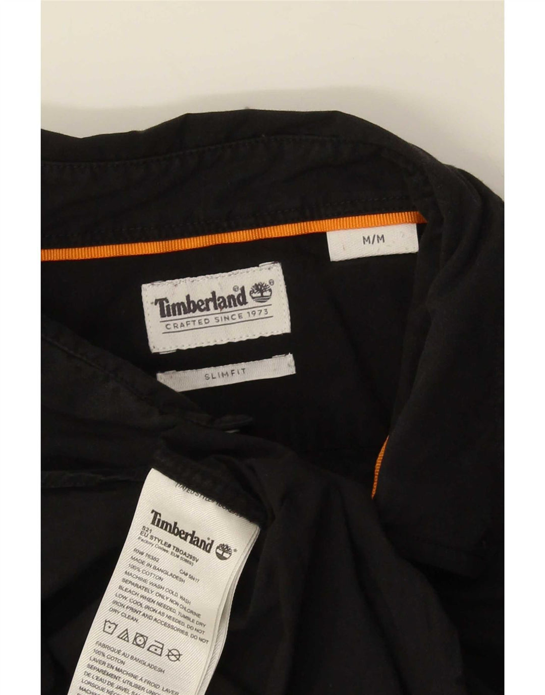 Camicia Timberland da uomo slim fit in cotone nero medio