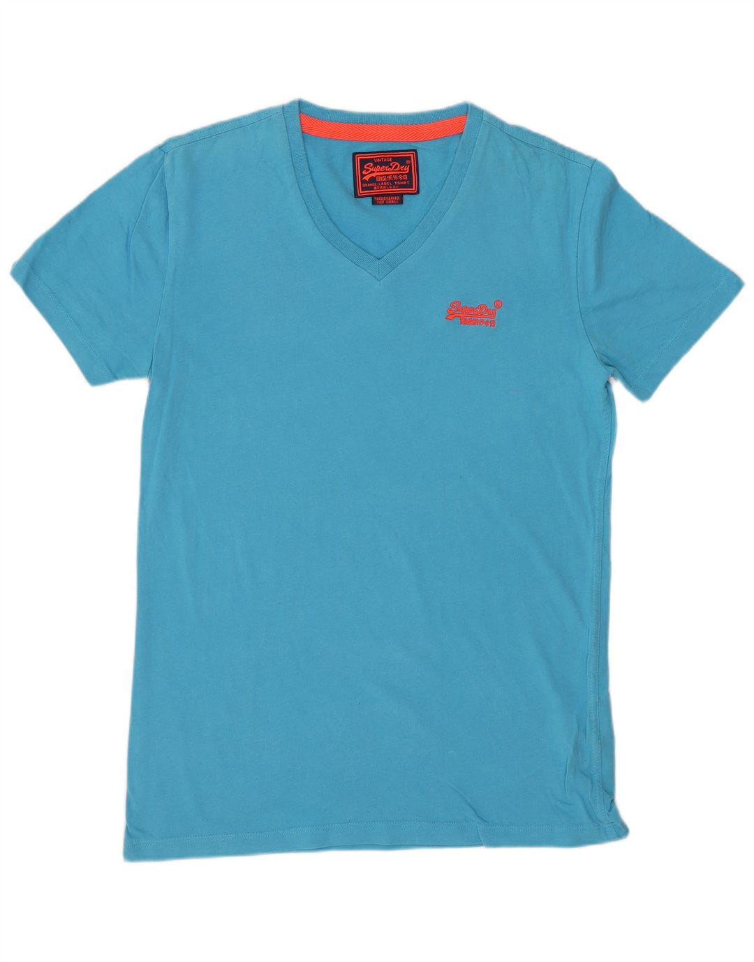 T-shirt da uomo SUPERDRY Top piccola in cotone blu