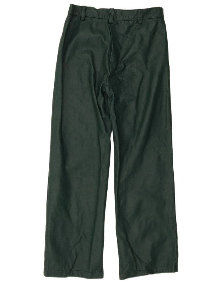 Pantaloni dritti in pelle vintage da donna W32 L29 Verde