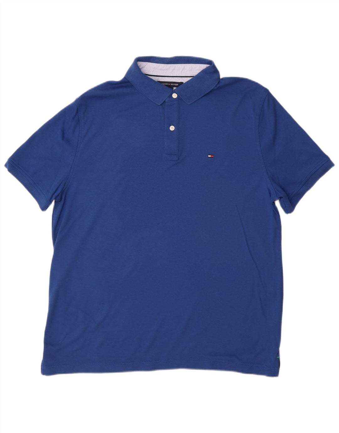 TOMMY HILFIGER Mens Custom Fit Polo Shirt Large Blue Cotton