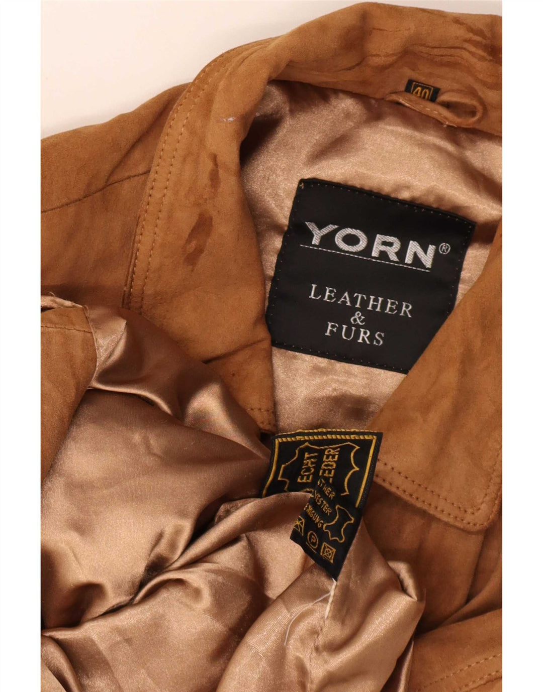 Yorn Soprabito oversize in pelle scamosciata da donna EU 40 Pelle marrone medio