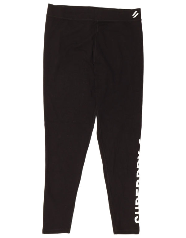 Leggings grafici da donna Superdry UK 16 grande cotone nero