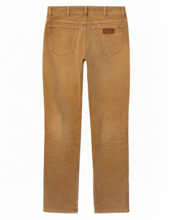 Pantaloni Wrangler da uomo in velluto a coste dritti elasticizzati Texas W34 L33 in cotone beige