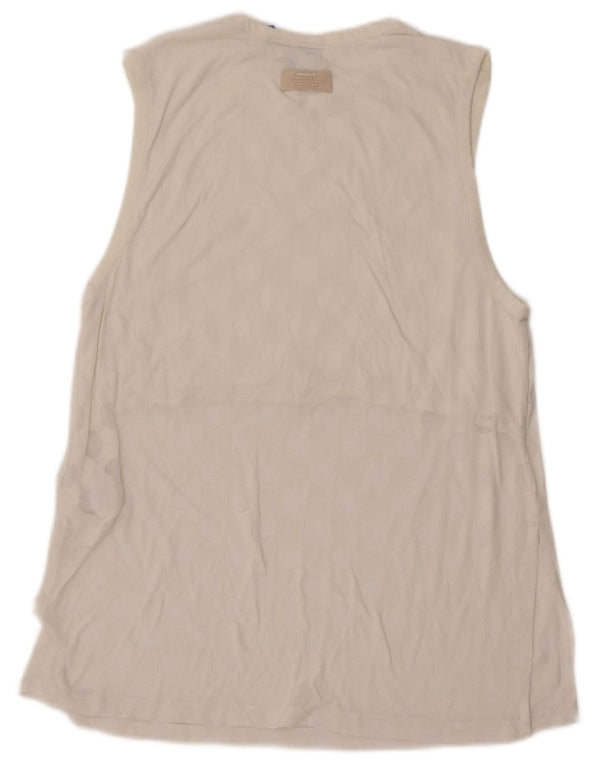 Canotta da donna ADIDAS UK 10 piccola in poliestere geometrico bianco