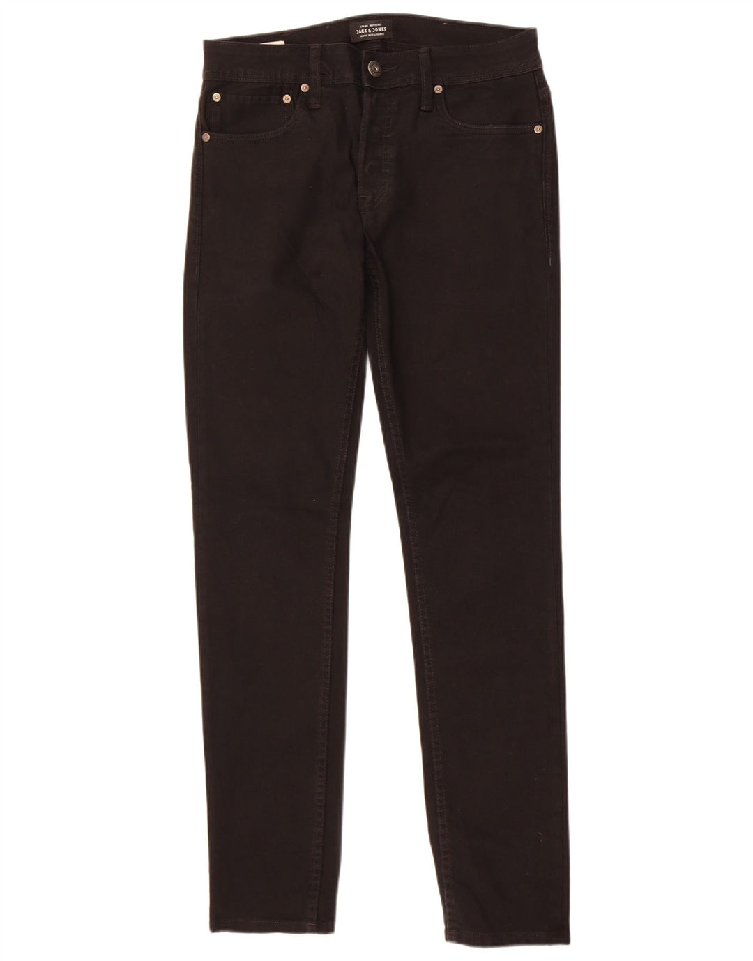 Jack & Jones Uomo Tim Slim Jeans W28 L32 Cotone Nero
