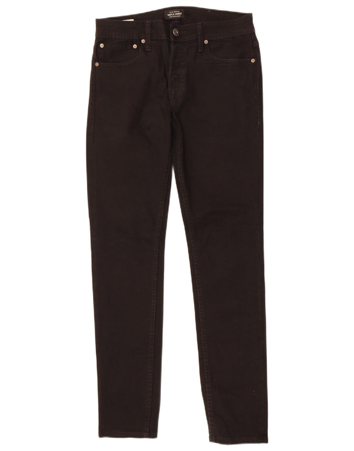 Jack & Jones Uomo Tim Slim Jeans W28 L32 Cotone Nero
