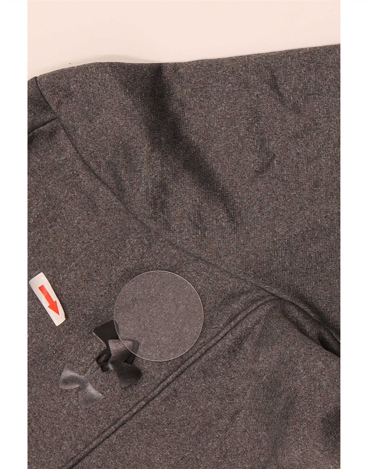 Under Armour Uomo Cold Gear Zip Collo Pullover Tuta Top Piccolo Grigio