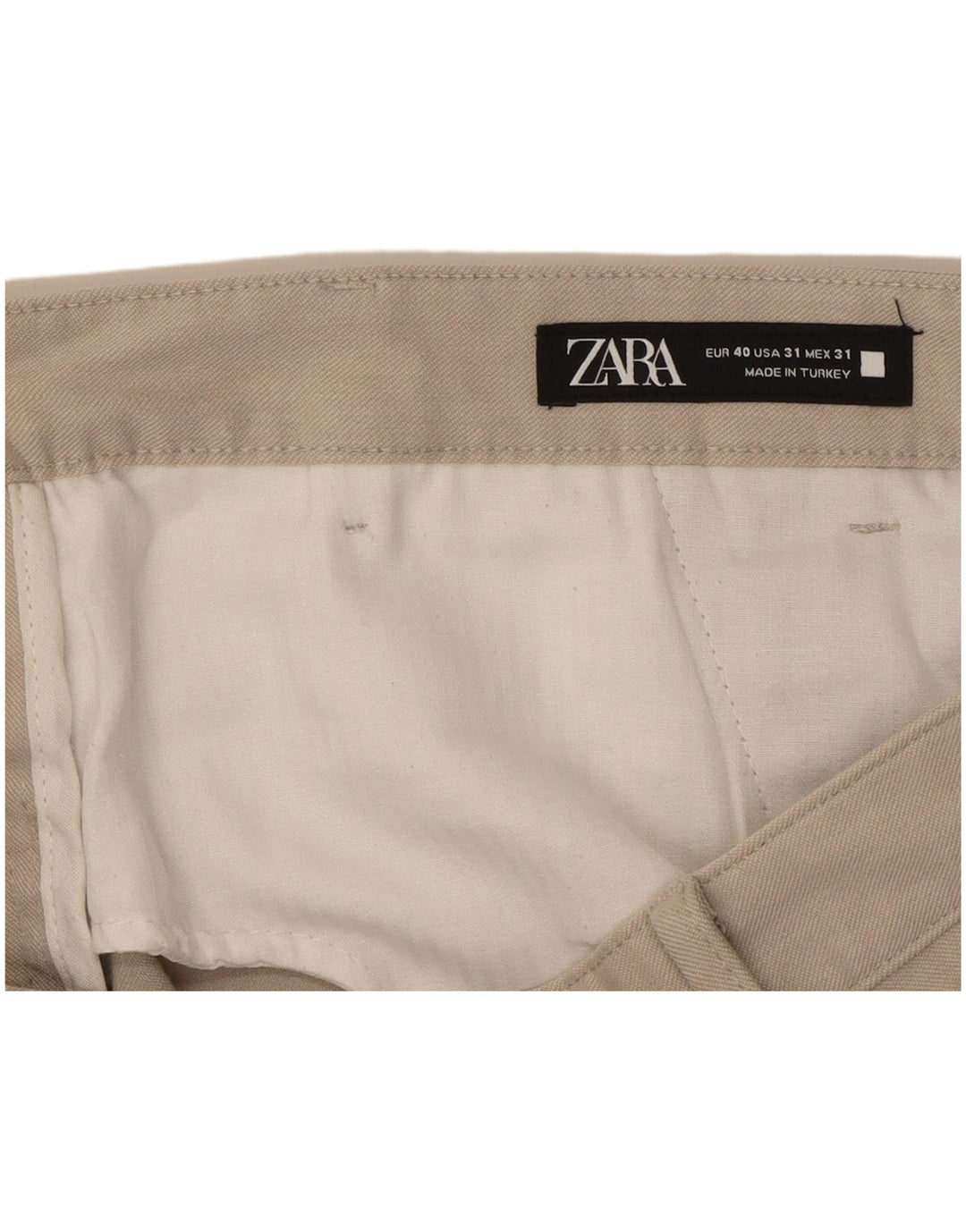 Pantaloni chino slim da donna ZARA EU 40 medi W31 L38 Beige