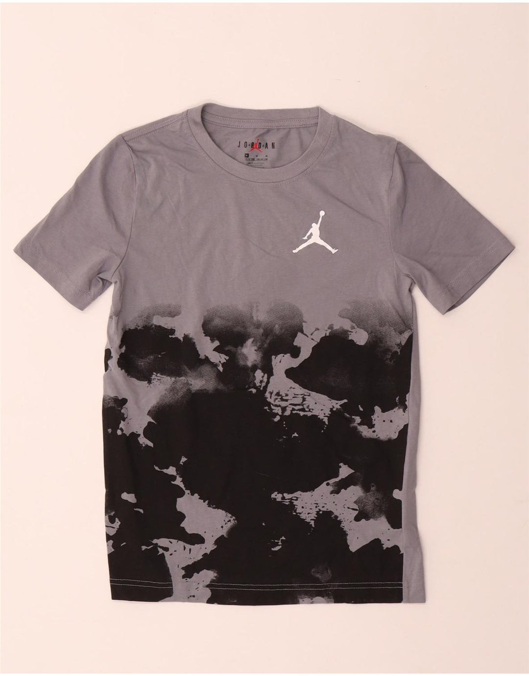 T-shirt JORDAN per ragazzi 10-11 anni in cotone tie dye grigio medio
