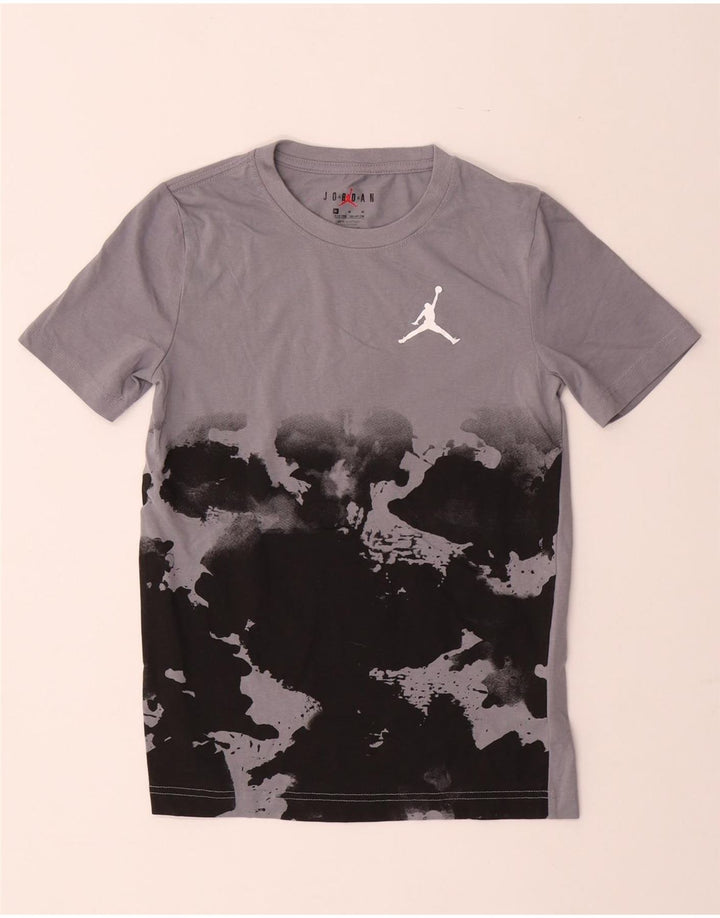 T-shirt JORDAN per ragazzi 10-11 anni in cotone tie dye grigio medio